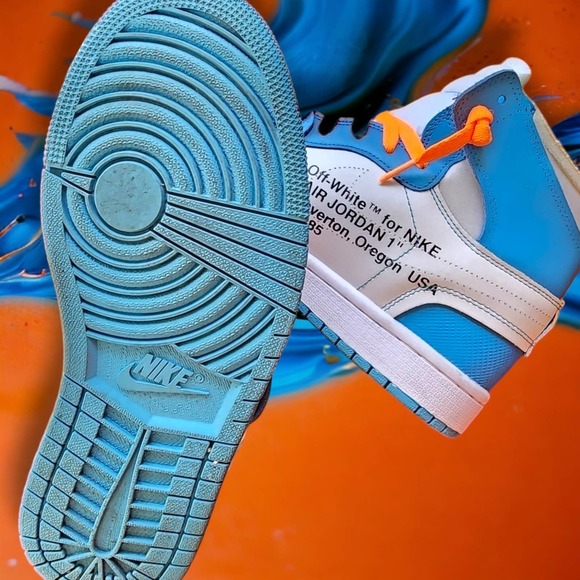Jordan 1 retro university Blue off White men\'s 10 UNC main image 12